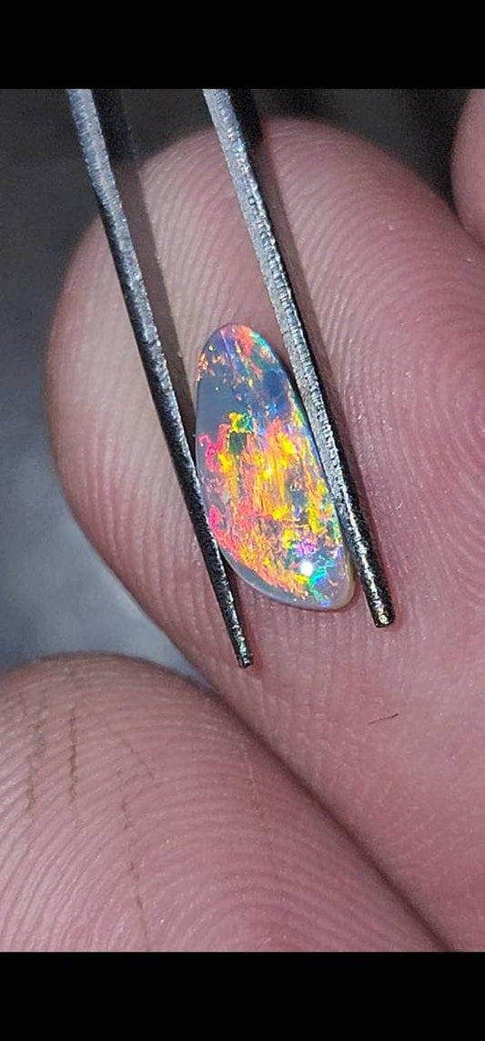 0.77ct Australian Opal Lightning  Ridge Gem Dark Opal